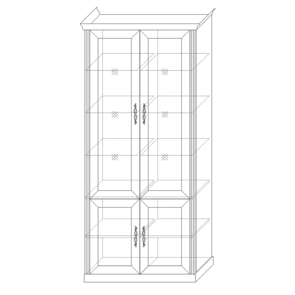 Шкаф 4-х дверный (2 стеклодвери) Венето в интернет-магазине «Кураж»