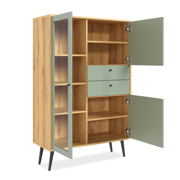 Шкаф низкий (1 стеклодверь)  Вега Саксония