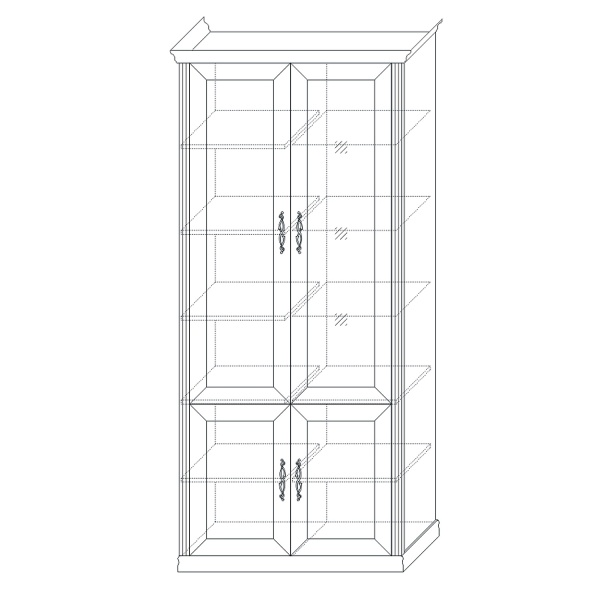 Шкаф 4-х дверный (1 стеклодверь) Венето в интернет-магазине «Кураж»