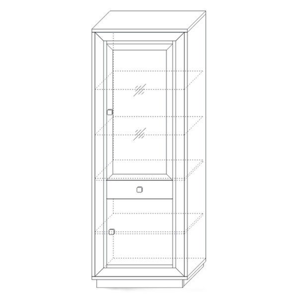 Шкаф 776 (1 стеклодверь, 1 ящик) Прато в интернет-магазине 