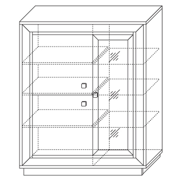Шкаф 3-х дв. (1 ст/дв) 1179 низкий Прато в интернет-магазине 