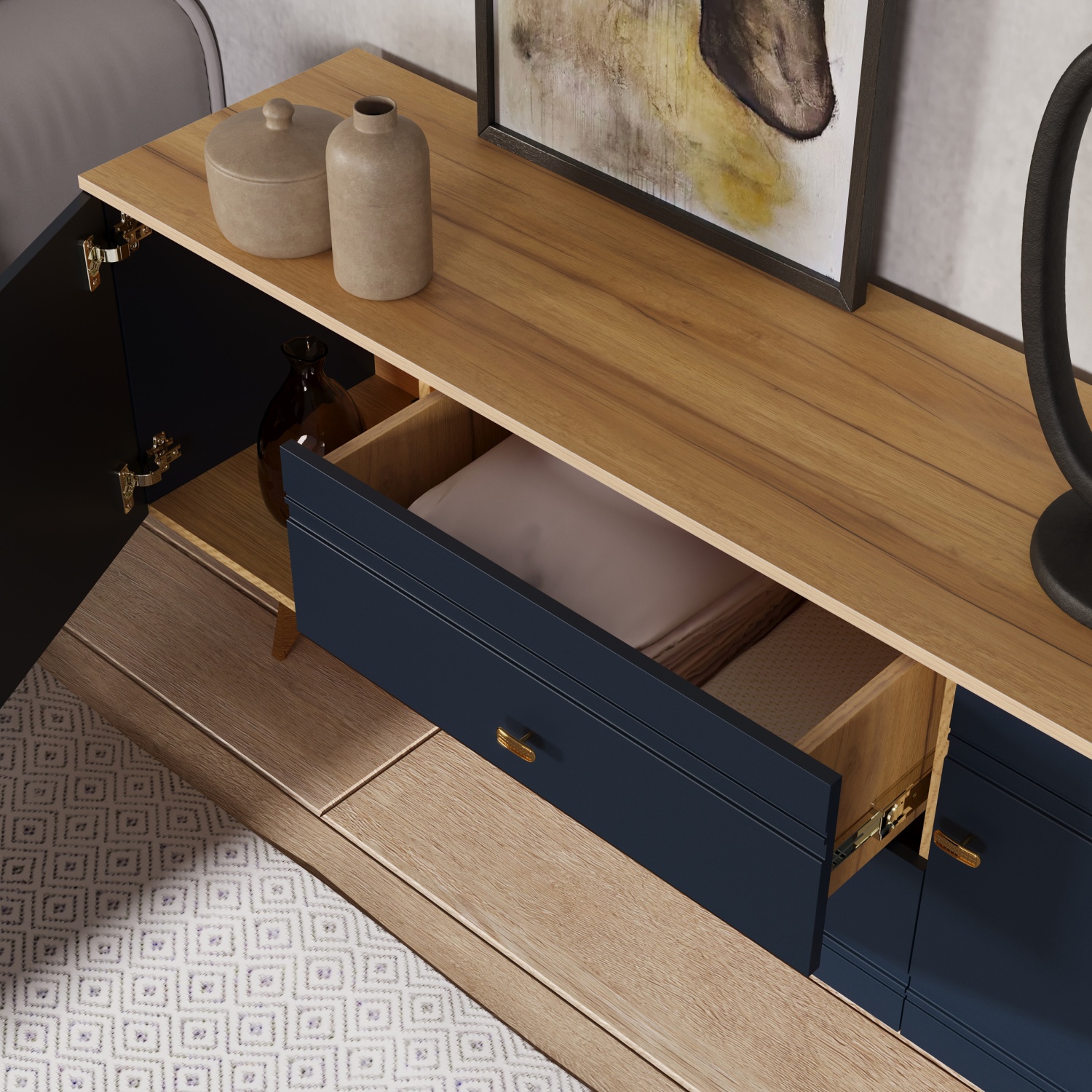 Тумба под ТВ 1500 Вега Сапфир в интернет-магазине Кураж