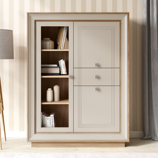 Шкаф низкий (1 стеклодверь) Прато